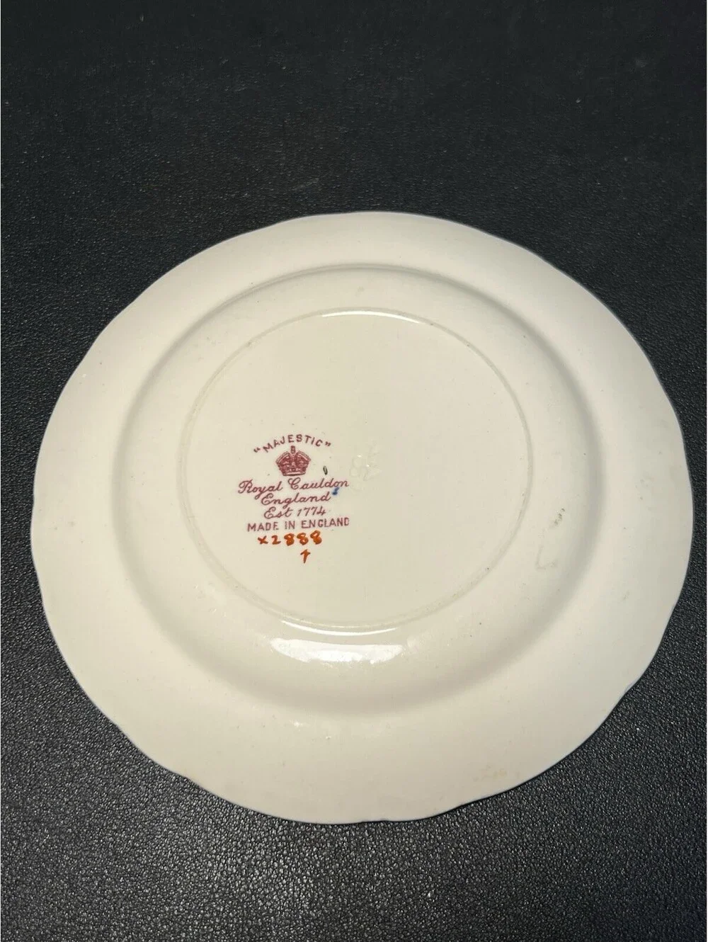 Royal Cauldon Vintage 1930s 2 Majestic Bread Butter Plates 6.5” ONE REPAIRED